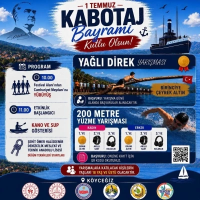 K&ouml;yceğiz&rsquo;de Denizcilik ve Kabotaj Bayramı &ccedil;eşitli etkinliklerle kutlanacak
