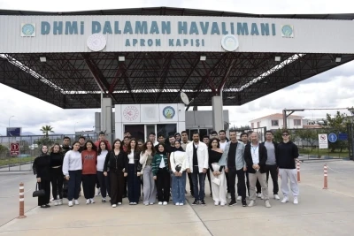 K&ouml;yceğiz MYO &ouml;ğrencilerine havalimanında uygulamalı eğitim
