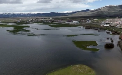 Kura Nehri taştı, tarım arazileri sular altında kaldı
