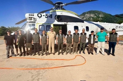 Kuşadası&rsquo;nda konuşlu yangın s&ouml;nd&uuml;rme helikopteri g&ouml;reve hazır
