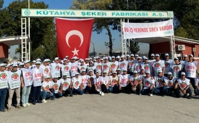 Kütahya Şeker Fabrikası işçileri greve başladı
