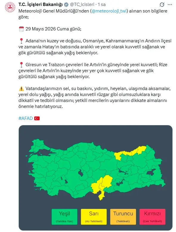 Kuvvetli yağış ve fırtına yolda! Meteoroloji ve bakanlıktan uyarı: 8 ile sarı kod!
