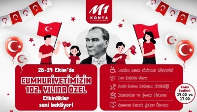 M1 Konya AVM’DE Cumhuriyet’in 102’nci yılı coşkuyla kutlanıyor
