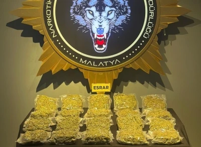 Malatya’da 12 kilo 800 gram esrar ele geçirildi
