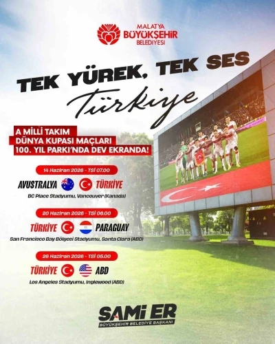 Malatya&rsquo;da D&uuml;nya Kupası heyecanı bu kez a&ccedil;ık havada yaşanacak
