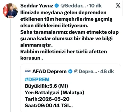 Malatya Valisi Yavuz&rsquo;dan deprem a&ccedil;ıklaması
