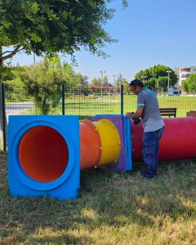 Manavgat Belediyesi köpek eğitim parkına yeni parkurlar ekliyor
