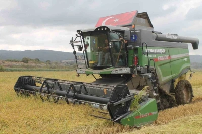 Manyas Ovası’nda çeltik hasadı başladı
