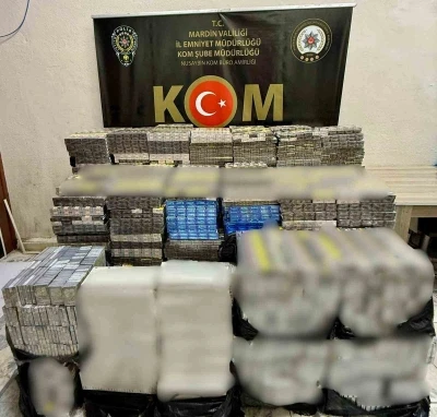 Mardin’de 15 bin paket kaçak sigara ele geçirildi
