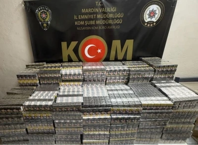 Mardin&rsquo;de 7 bin 100 paket ka&ccedil;ak sigara ele ge&ccedil;irildi
