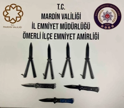 Mardin’de seyyar satıcıda kelebek ve sustalı bıçak yakalandı
