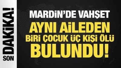 Mardin'de vahşet! Aynı aileden 3 kişi ölü bulundu!