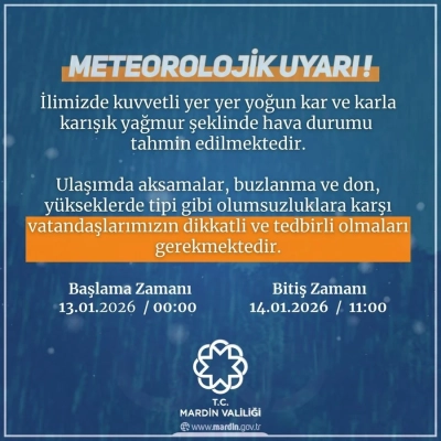 Mardin Valiliği&rsquo;nden Okullar İ&ccedil;in Tatil A&ccedil;ıklaması