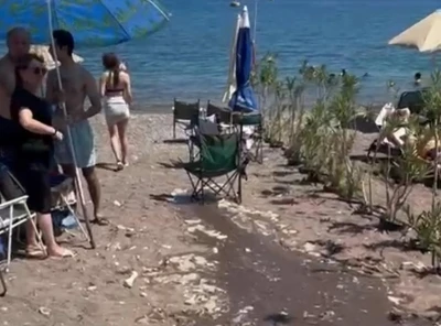 Marmaris’te otelin havuz suyu halk plajına aktı
