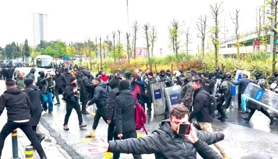 Mecidiyek&ouml;y&rsquo;de izinsiz y&uuml;r&uuml;y&uuml;şe polisten m&uuml;dahale
