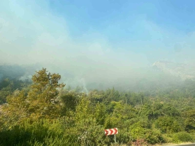 Mersin Anamur’daki orman yangını sürüyor, ekipler havadan ve karadan müdahale ediyor
