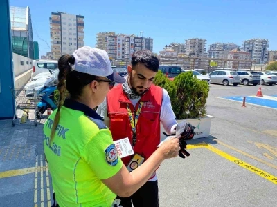 Mersin’de motokuryelere trafik eğitimi
