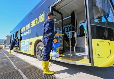 Mersin&rsquo;de toplu taşımada hijyen ve g&uuml;venlik &ouml;n planda

