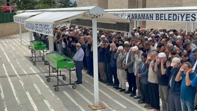 Mersin&rsquo;deki kazada &ouml;len anne ve kızı Karaman&rsquo;da son yolculuğuna uğurlandı
