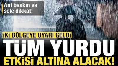 Meteoroloji'den 2 b&ouml;lgeye uyarı! T&uuml;m yurdu etkisi altına alacak: Harita kırmızıya d&ouml;nd&uuml;