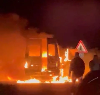 Milas’ta minibüs küle döndü
