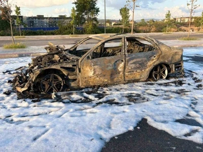 Motor arızası veren yabancı plakalı aracını gümrükten geçiremeyince yaktı
