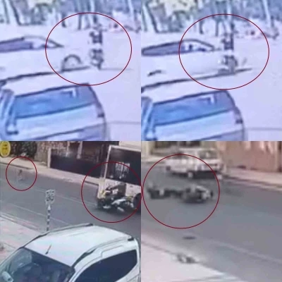 Motosikletli köpekle birlikte savruldu
