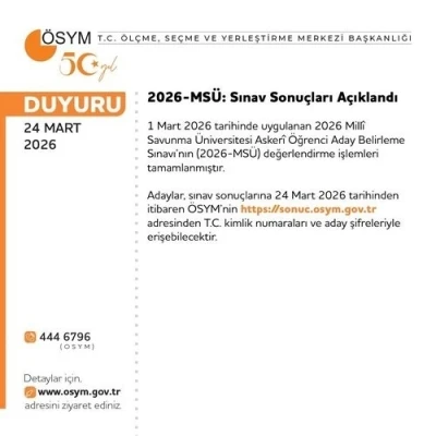 MS&Uuml; sonu&ccedil;ları a&ccedil;ıklandı
