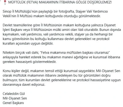 M&uuml;ft&uuml;l&uuml;k makamı tartışması: "Fetva makamına m&uuml;ft&uuml;den başkası oturamaz"
