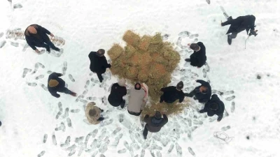 Muş&rsquo;ta yaban hayatı i&ccedil;in doğaya yem bırakıldı
