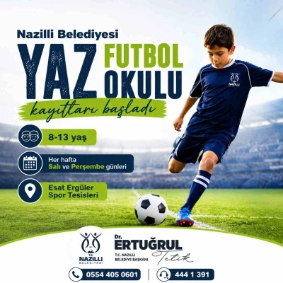 Nazilli Belediyesi Yaz Futbol Okulu kayıtları başladı

