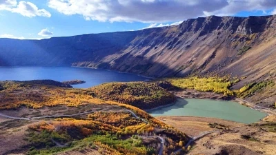 Nemrut Kalderası’nda hayranlık uyandıran sonbahar güzelliği
