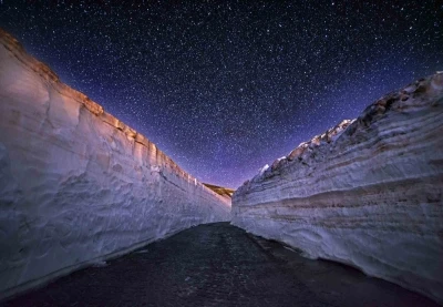 Nemrut Kalderası&rsquo;nda kar ve yıldızlar buluştu
