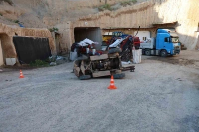 Nevşehir&rsquo;de devrilen forkliftin altında kalan gen&ccedil; hayatını kaybetti
