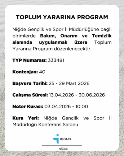 Niğde&rsquo;de kamu kurumlarına 4 daimi, 110 ge&ccedil;ici personel alımı yapılacak
