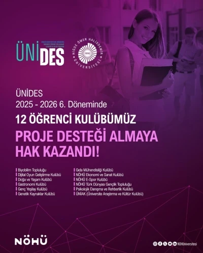 Niğde &Ouml;mer Halisdemir &Uuml;niversitesinde 12 &ouml;ğrenci kul&uuml;b&uuml;ne &Uuml;NİDES desteği
