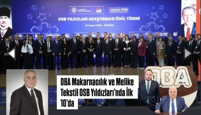 OBA Makarnacılık ve Melike Tekstil OSB Yıldızları’nda İlk 10’da