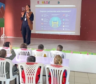 Öğrenciler afetler ve 112 Acil Çağrı Merkezi hakkında bilgilendirildi
