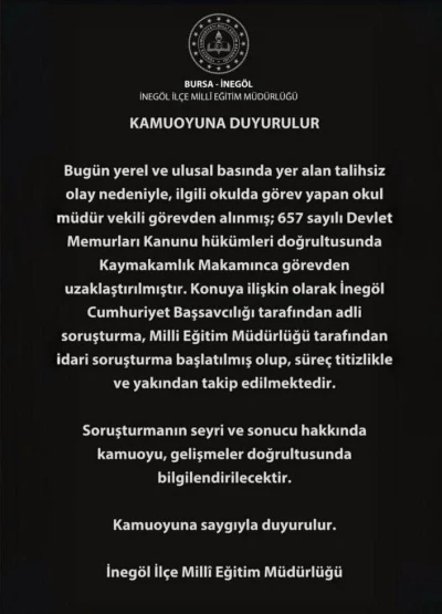 &Ouml;ğrenciye şiddet uygulayan okul m&uuml;d&uuml;r&uuml; cumhuriyet savcısına ifade verdi
