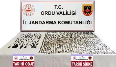Ordu&rsquo;da &ccedil;ok sayıda sikke ve tarihi eser objeler ele ge&ccedil;irildi

