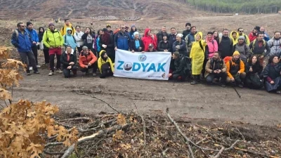 Orman yangınlarından etkilenen bölgede 450 fidan dikildi
