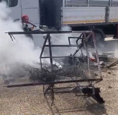 Osmaniye&rsquo;de elektrikli motor alevlere teslim oldu
