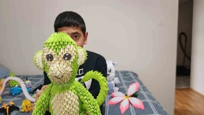 Otizmli Arda, origamiyle hayatına y&ouml;n veriyor
