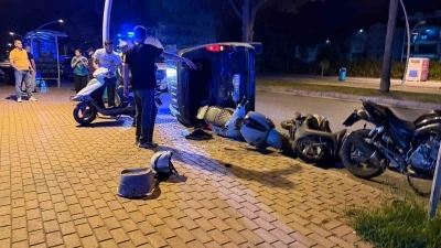 Otomobil takla attı, ortalık savaş alanına d&ouml;nd&uuml;
