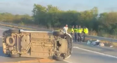 Otoyolda korkutan kaza: 6 yaralı
