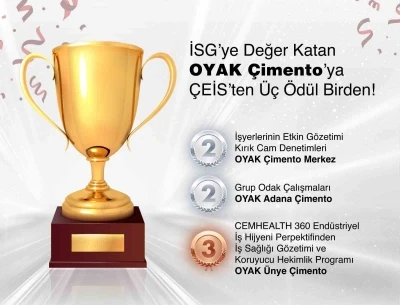 OYAK Çimento’ya ÇEİS’ten üç ödül birden
