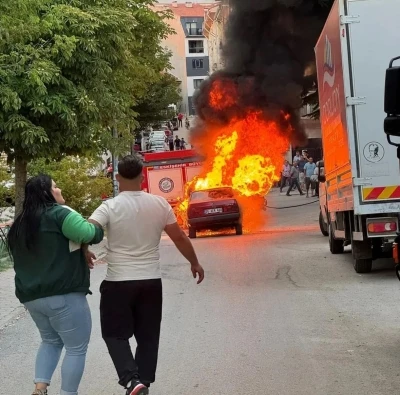 (ÖZEL) Dört yıllık birikimi ile aldığı, 1 defa kullandığı aracı 30 dakikada yandı
