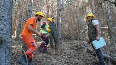 Palandöken’de yangına karşı seferberlik
