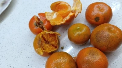 Pazardan aldığı 2 kilo mandalinanın yarısı &ccedil;&uuml;r&uuml;k &ccedil;ıktı
