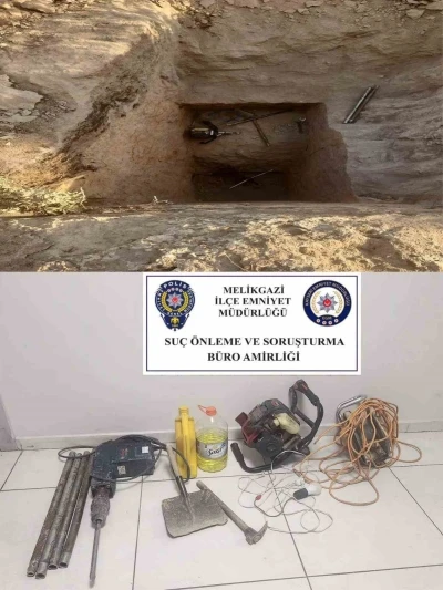 Polis ekiplerinden kaçak kazıya suçüstü: 4 gözaltı
